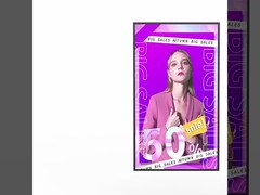 Ultra ince bezel yüksek parlaklıklı asılı mağaza penceresi